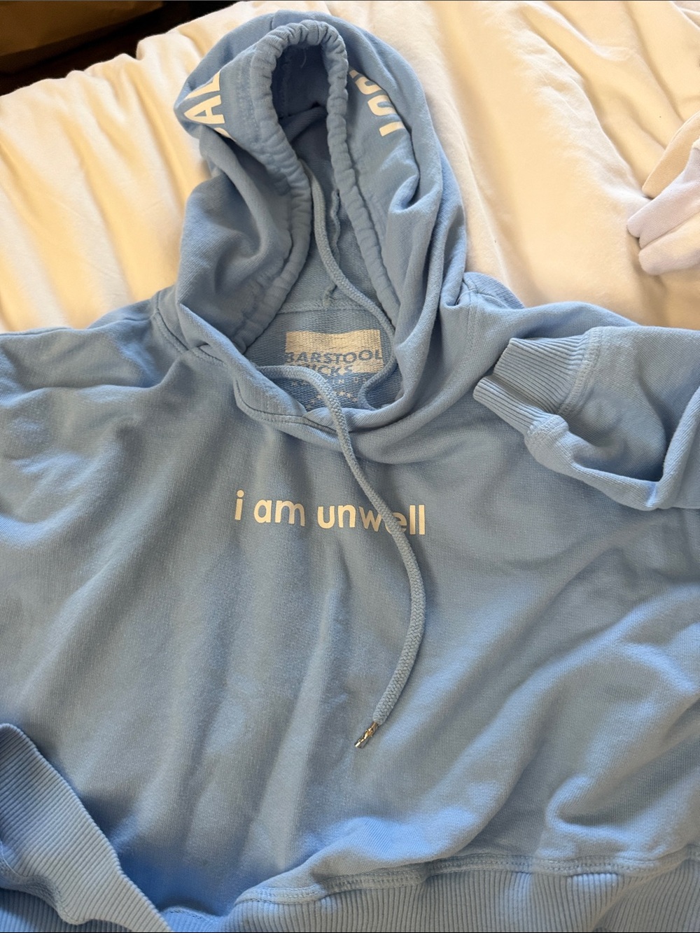 Barstool I Am Unwell Hoodie - Light Blue Women's Pullover